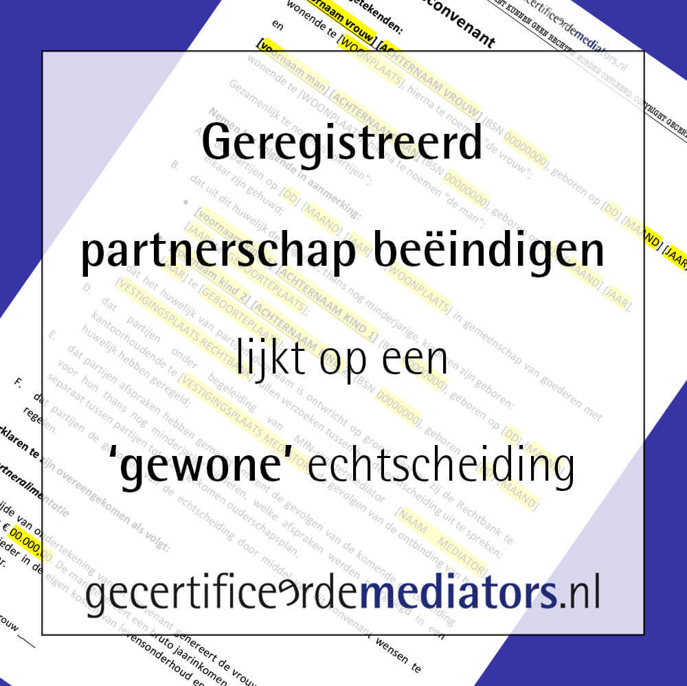 geregistreerd partnerschap ontbinden