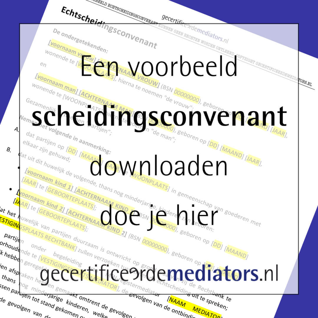 Echtscheidingsconvenant voorbeeld  gecertificeerdemediators.nl