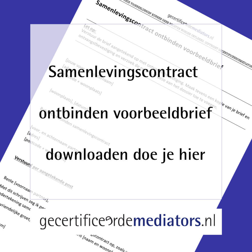 samenlevingscontract ontbinden voorbeeldbrief downloaden word